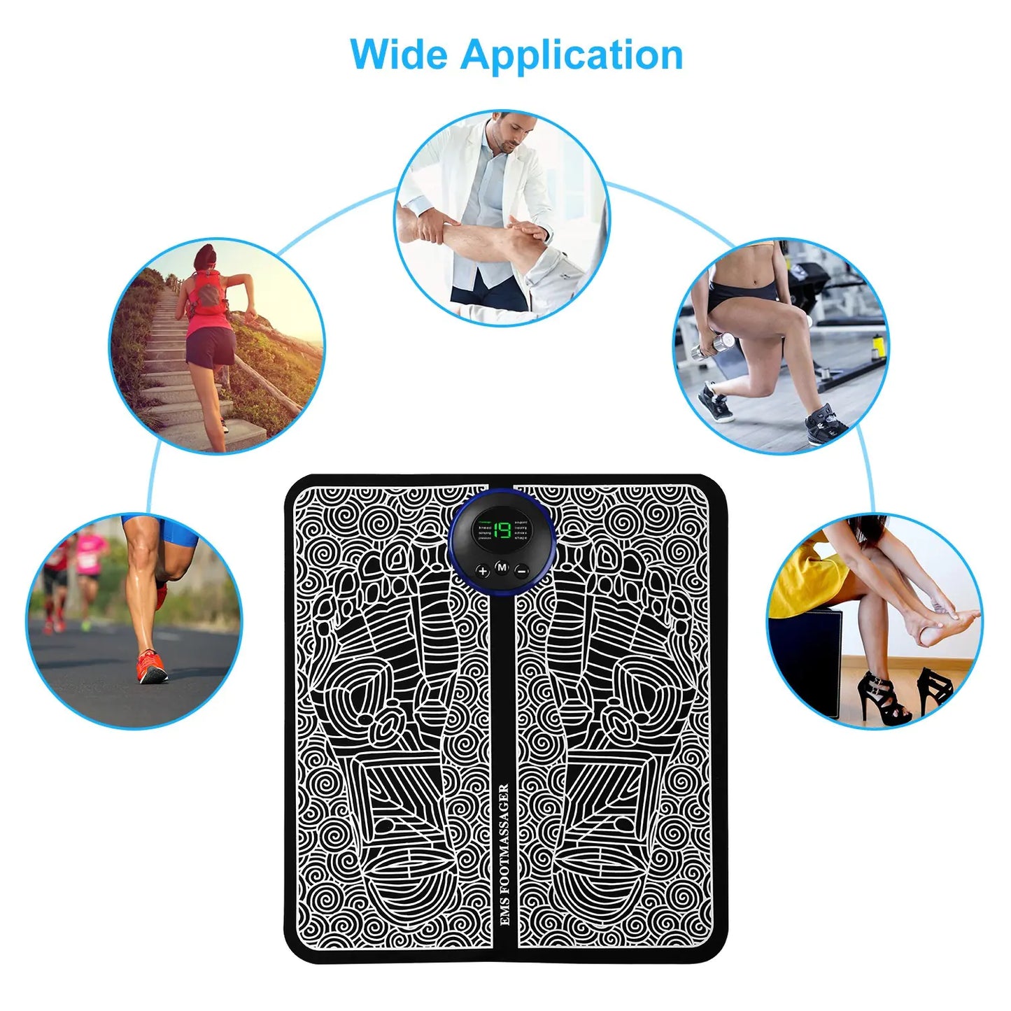 Electric Foot Massager Pad with Remote